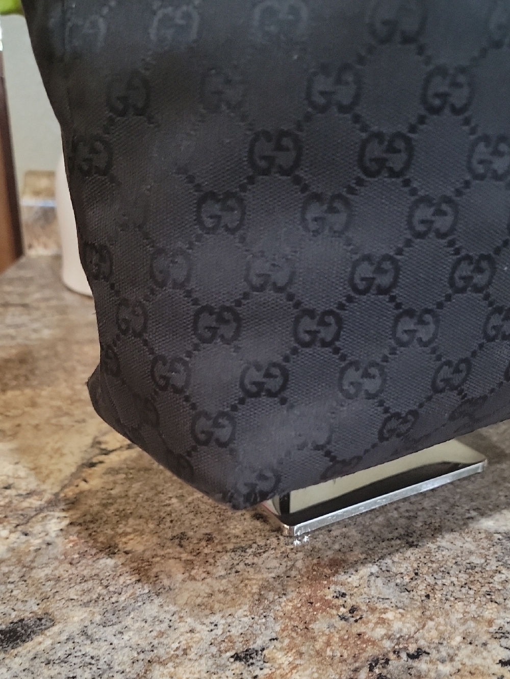 🌵Gucci Black GG Monogram Tote with Silver Hardware - Picture 7 of 15